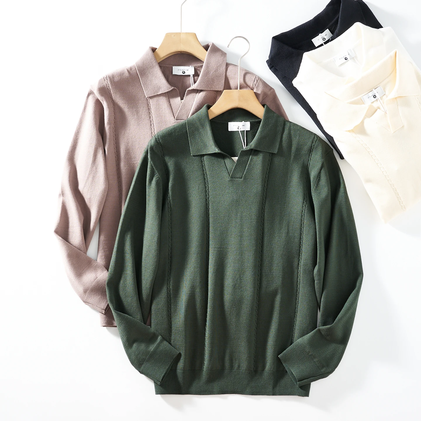 

Осень 2022, новый британский винтажный жаккардовый свитер с воротником «Чайка», мужской пуловер, свободный модный повседневный трикотаж