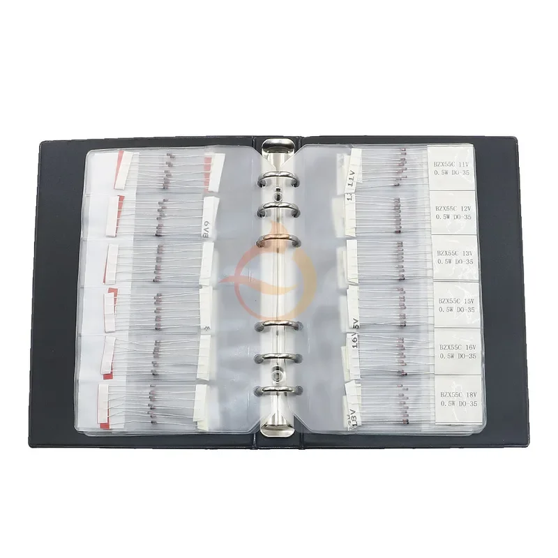 DIP SMD Zener Diode Assortment Kit Mix Sample Book 2V 3.3V 4.7V 5.1V 7.5V 8.2V 9.1V 12V 15V 20V 22V 24V 27V 30V 33V 39V 43V 47V