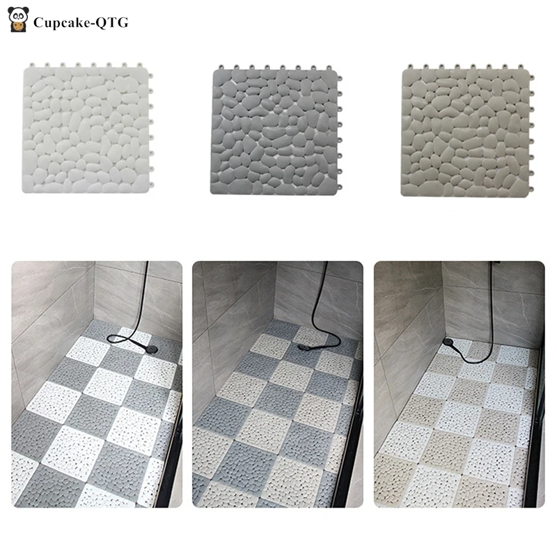 1pc Non-slip Bath Mat Waterproof Rug Bathroom Carpet Anti Slip Suction Feet Massage Cushion Pad Toilet Splicing Floor Shower Mat