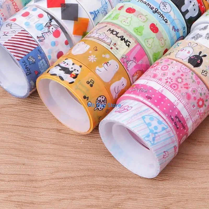 F92C 10 4M Tapes Mix Designs Cartoon Adhesive Tape Set for Scrapbooking/Craft