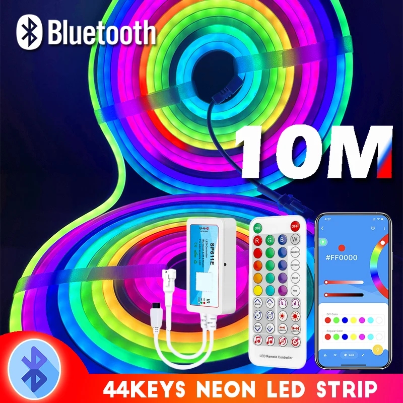 32,8ft/10m Neon światła linowe RGBIC 84Led/M adresowalny Neon LED diody na wstążce WS2811 światła LED Dreamcolor Neon liny światła