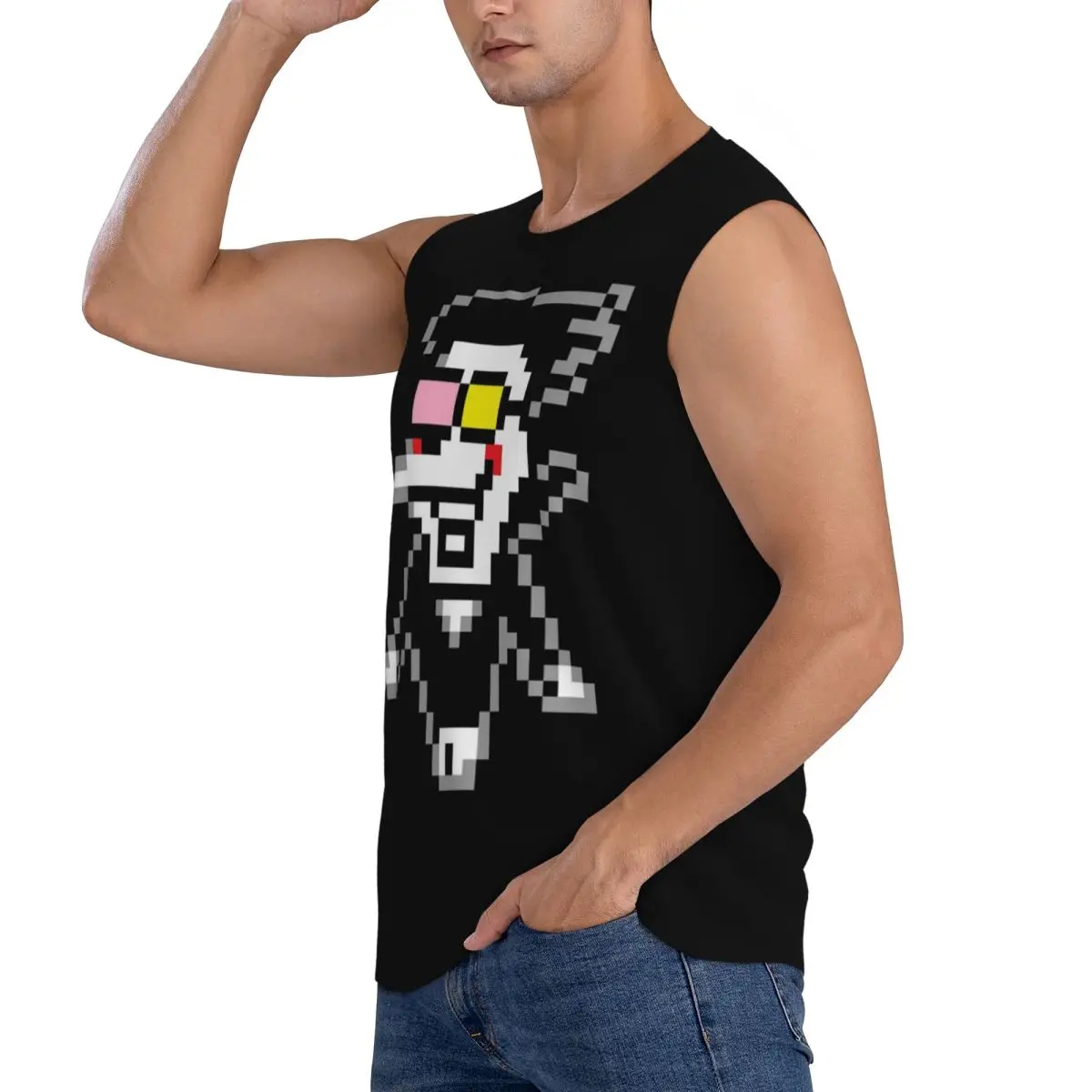 Deltarune Chapter 2 Spamto Men Sleeveless Tank Tops Quick Dry Breathable Gym Fitness Running Summer Casual Sport Vest