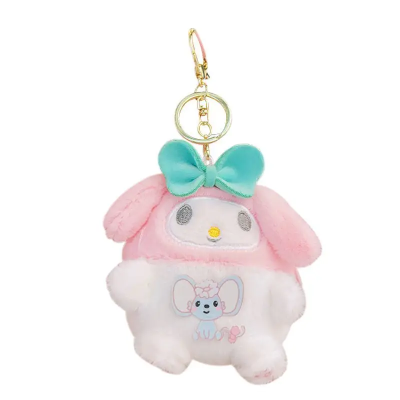Kawaii Kuromi بلدي ميلودي مرحبا كيتي PomPomPurin سينامورول سانريو الأطفال أفخم تغيير محفظة ألعاب من نسيج مخملي مفتاح سلسلة هدية للأطفال
