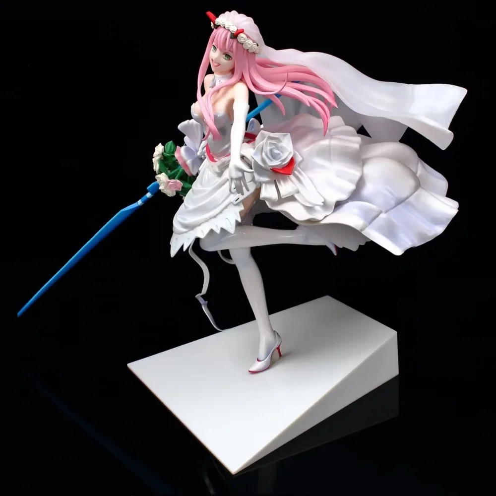 Anime Darling In The Franxx Zero Two Wedding Dress PVC Action Figure Collectible Model Doll Toy 28CM