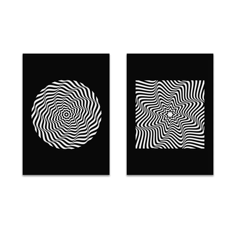 Groovy Retro Trippy Black And White Prints - Illusion, Acid, Trippy Poster, 60s 70s Aesthetic, Funky Bold Poster, On Trend
