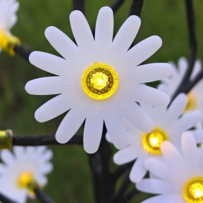 Solar Daisy Flower Lights LED Outdoor Garden Lawn Stake Lights for Flower Bed Villa Courtyard Decoration