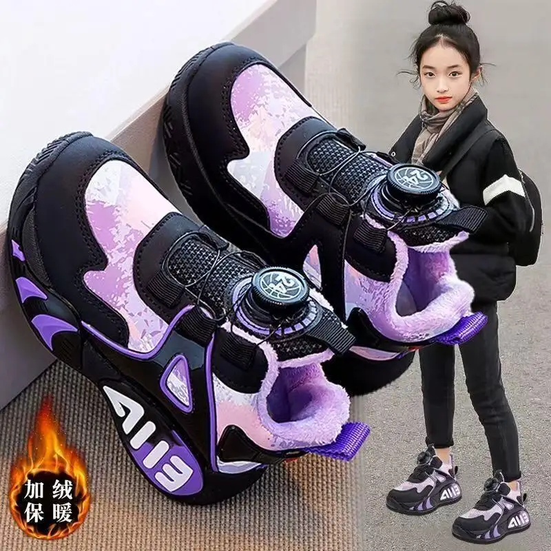 

Kawaii повседневная обувь, модная детская обувь, кроссовки для девочек, зима 2026, новые детские баскетбольные кроссовки, обувь для больших девочек, зимняя флисовая обувь