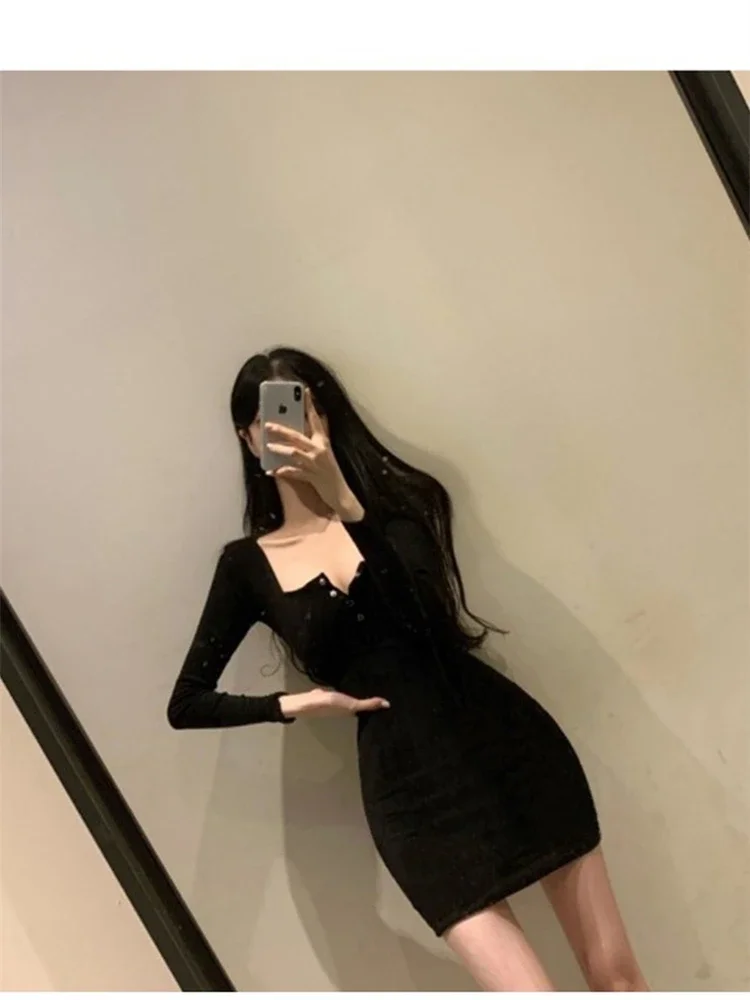 Summer Women Dress Bodycon Mini Evening Female Vintage Party Beach Women Dresses Girls Casual Vestido Prom Sexy Skinny Black Y2K