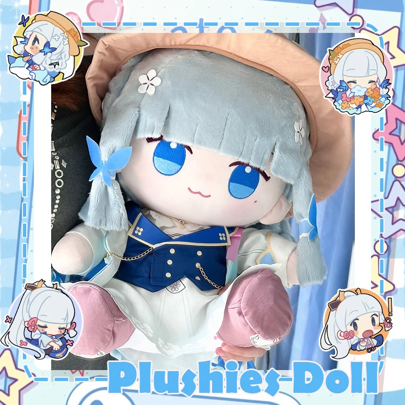 

Game Genshin Impact Kamisato Ayaka Plush Doll Stuffed Sitting Toy Plushies Anime Soft Hugging Figure Xmas Gifts 40cm Large Size