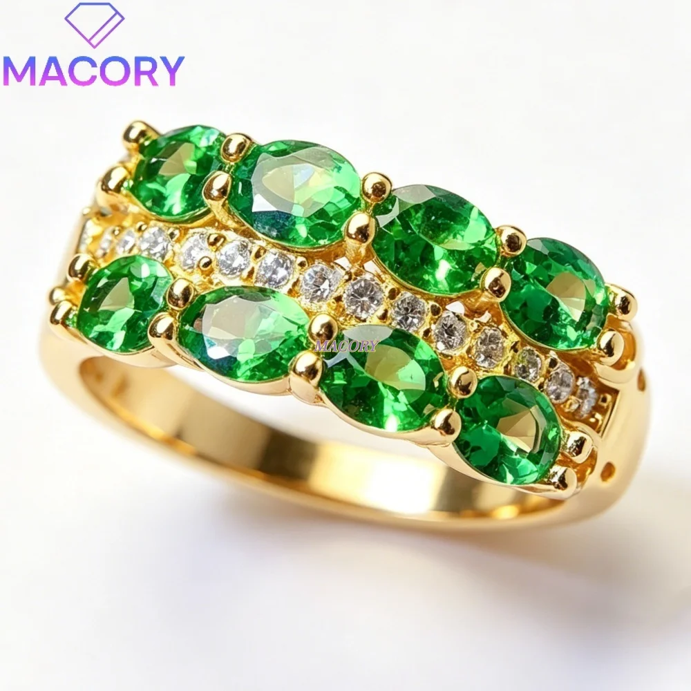 Natural Tsavorite Ring S925 Sterling Silver Simple and Fashionable Design Exquisite Craftsmanship for Daily Commuting Work Wear