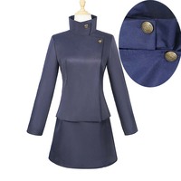 Ieiri Shoko Cosplay Costume  School Uniform Full Set Halloween Outfits Navy Blue Ieiri Shoko Dress