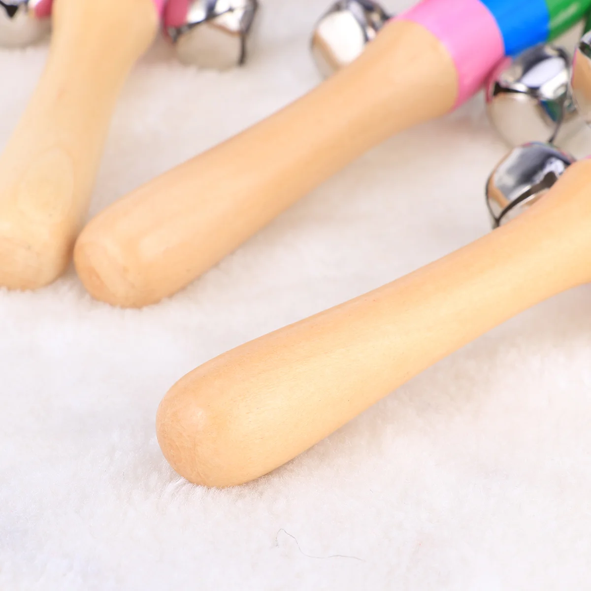 3 Pcs Grasping Toys Kids Musical Instrument Auditory Training Hand Jingle Bells Wooden