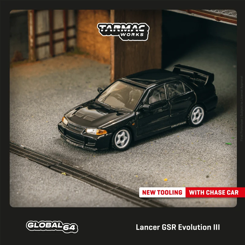 Tarmac Works 1:64 TW Lancer GSR Evolution III Black alloy car model Chase