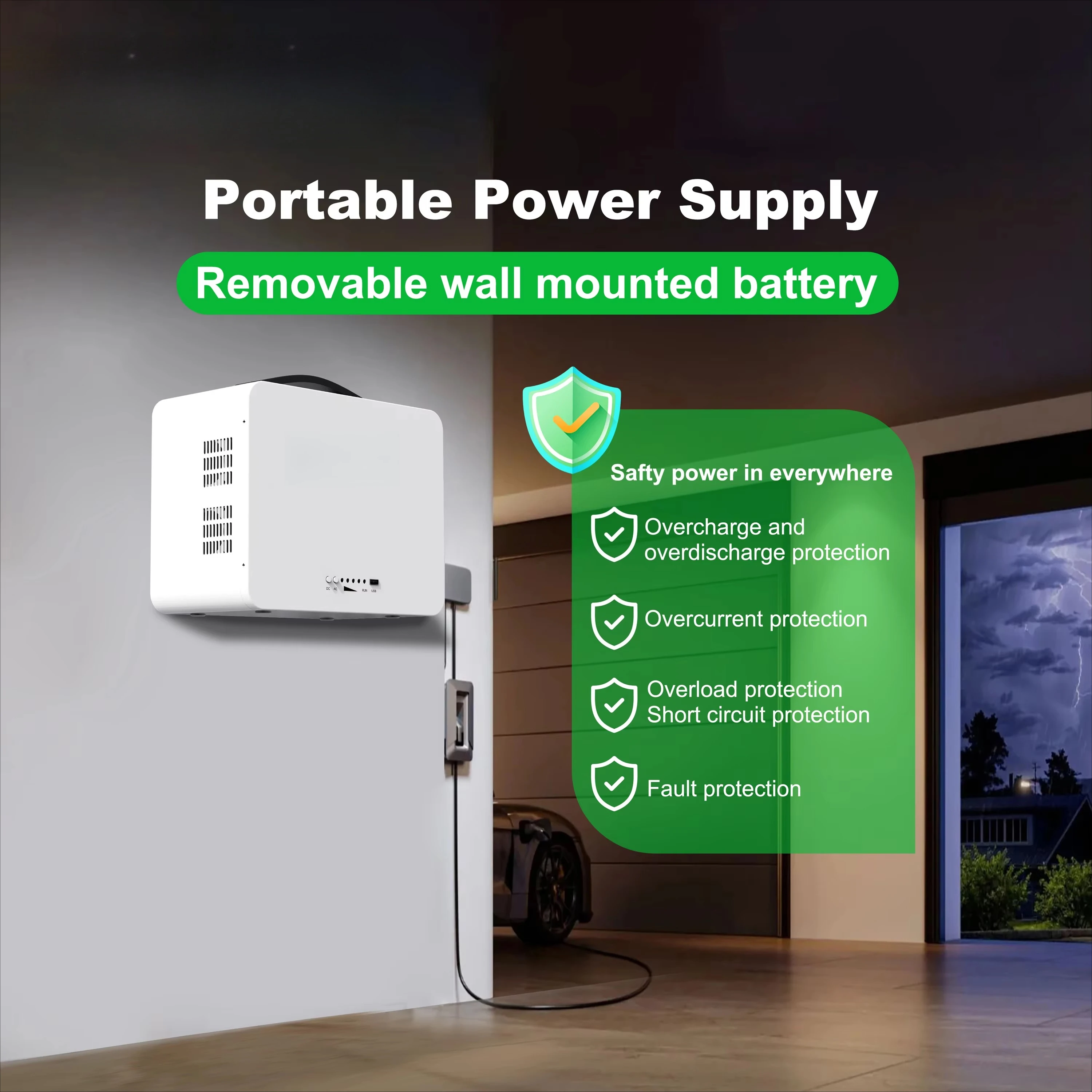 1000Wh LiFePO4 Portable Power Station – 1000W Pure Sine Wave, Compact & Silent for Camping & Emergency