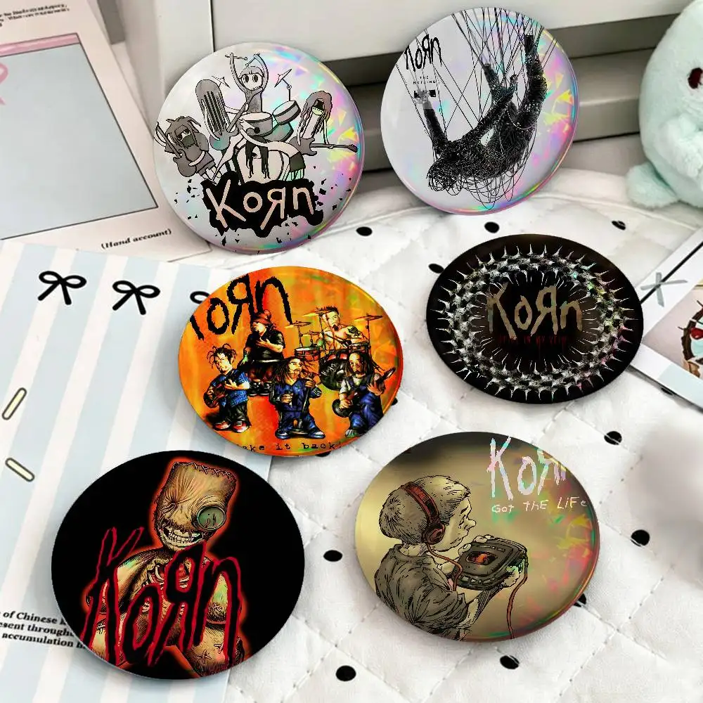 Metal Rock Band K-Korn For Badge Custom Laser Hologram Enamel Pin Badge Metal Lapel Brooch For Clothes Bag Accessory Gift