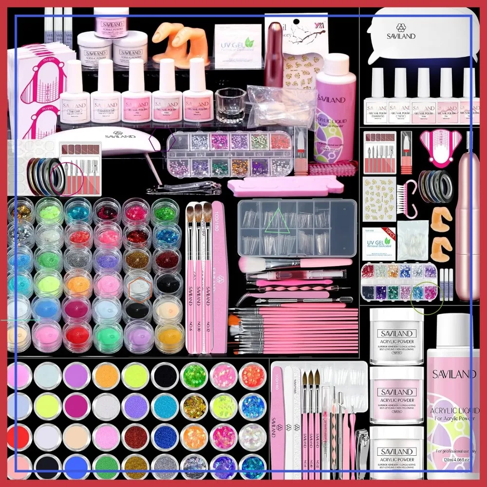 

Complete Acrylic Nail Kit with Drill, Gel Polish, Tips & Tools for DIY Nail Art and Christmas Gifts