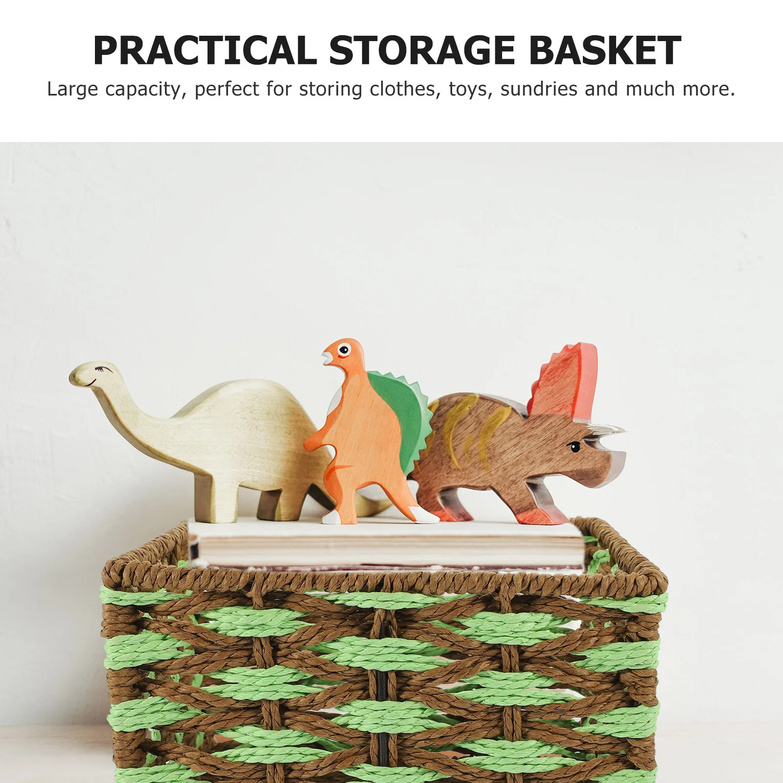 

Woven Rope Basket Rectangular Desktop ganizer Paper Rope Bin Household Woven Storage Box Bathroom Bedroom Kitchen Decor Multi