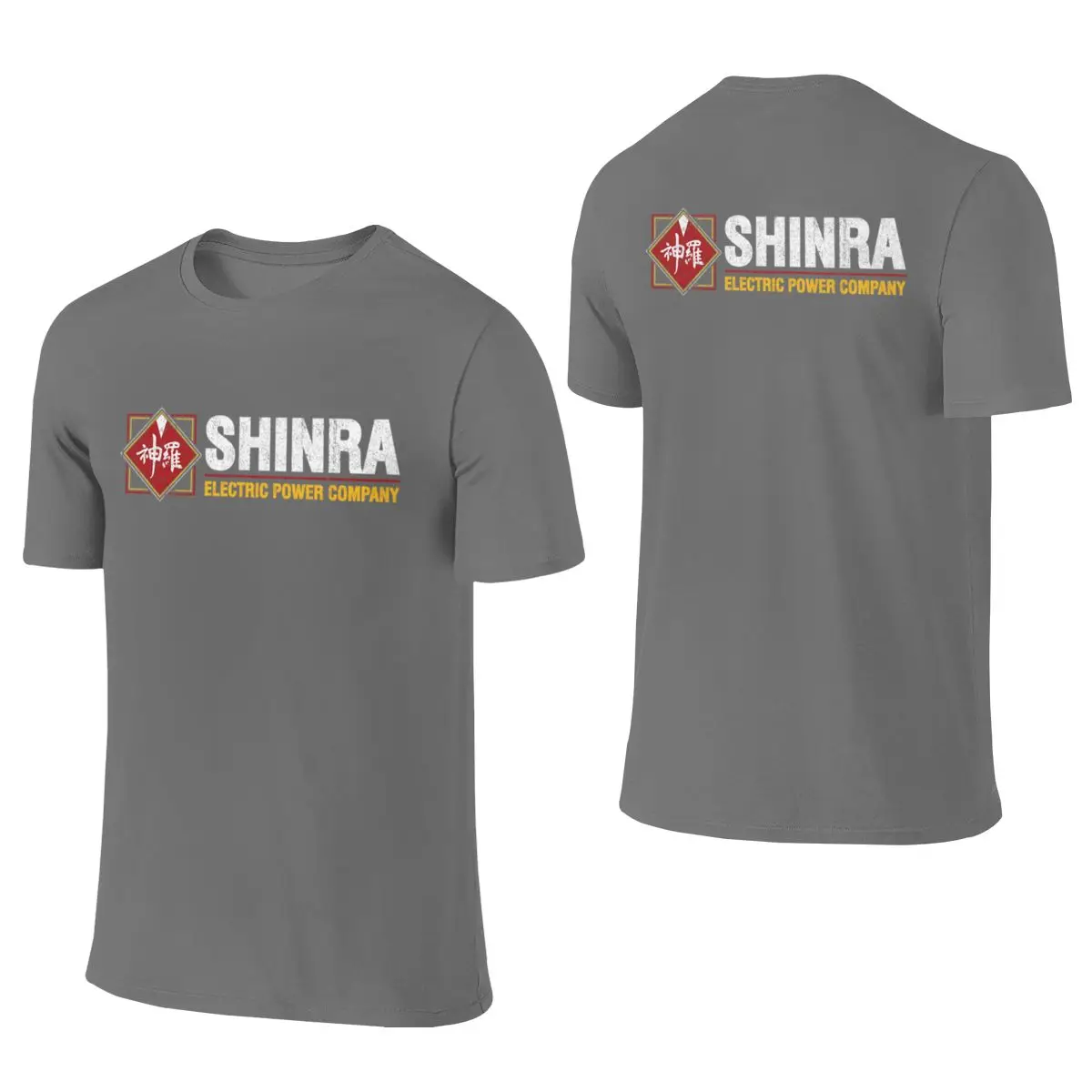 Shinra Electric Power Company Instagram Style Reversible T-shirt Japanese Street Fade-Resistant Basic Tee