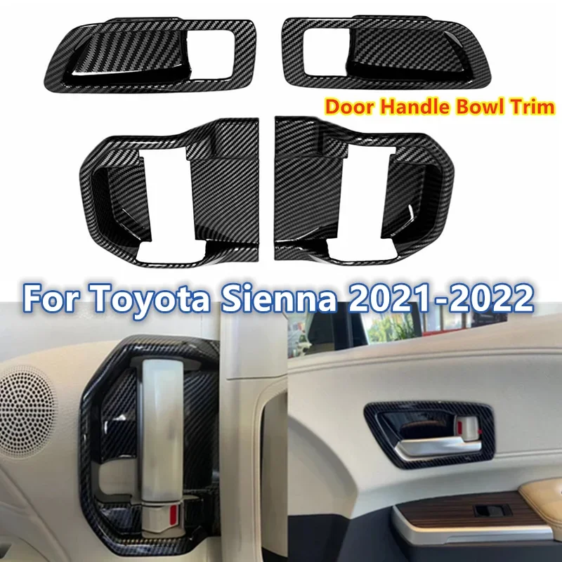 

Для Toyota Sienna 2021-2022 ABS углеродное волокно стиль внутренняя дверная ручка чаша крышка отделка аксессуары для стайлинга автомобилей
