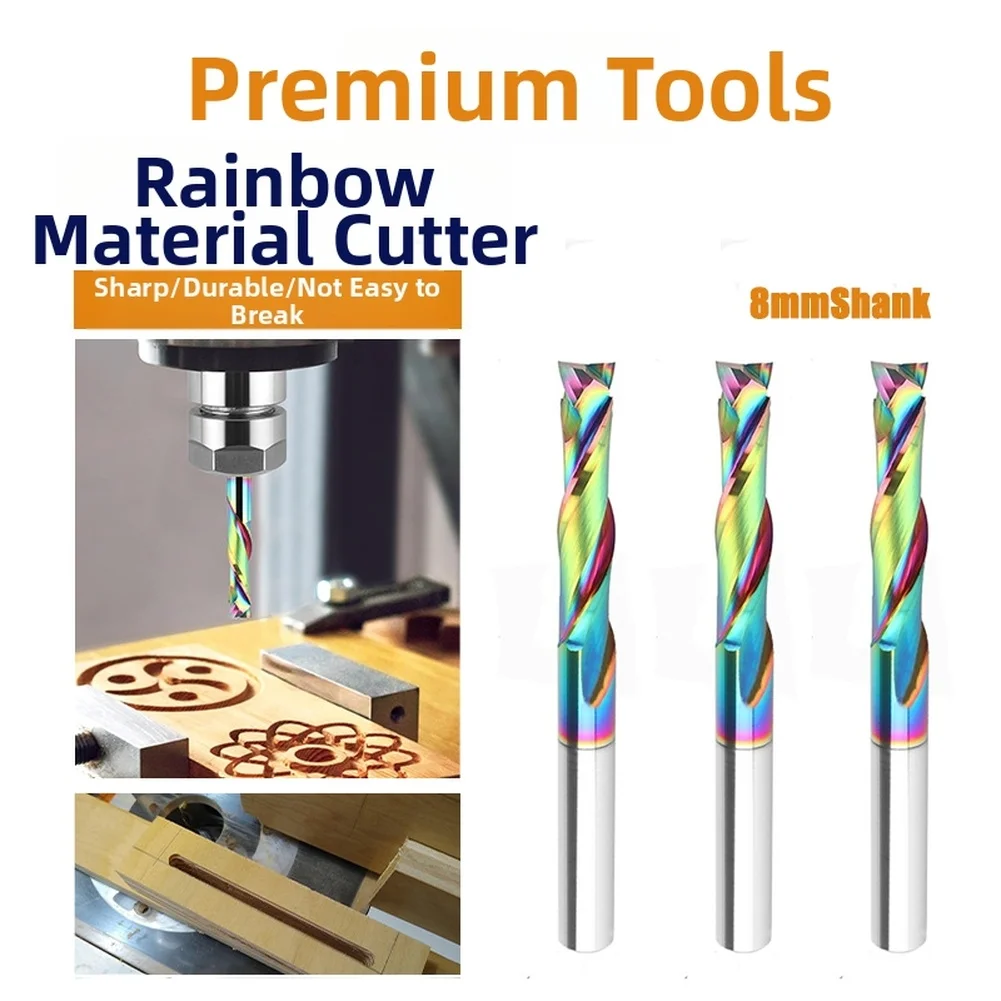 

1 шт., спиральная твердосплавная фреза с двойной кромкой вверх и вниз, фреза с двумя канавками, резка для дерева, акрила, МДФ, деревообрабатывающие инструменты