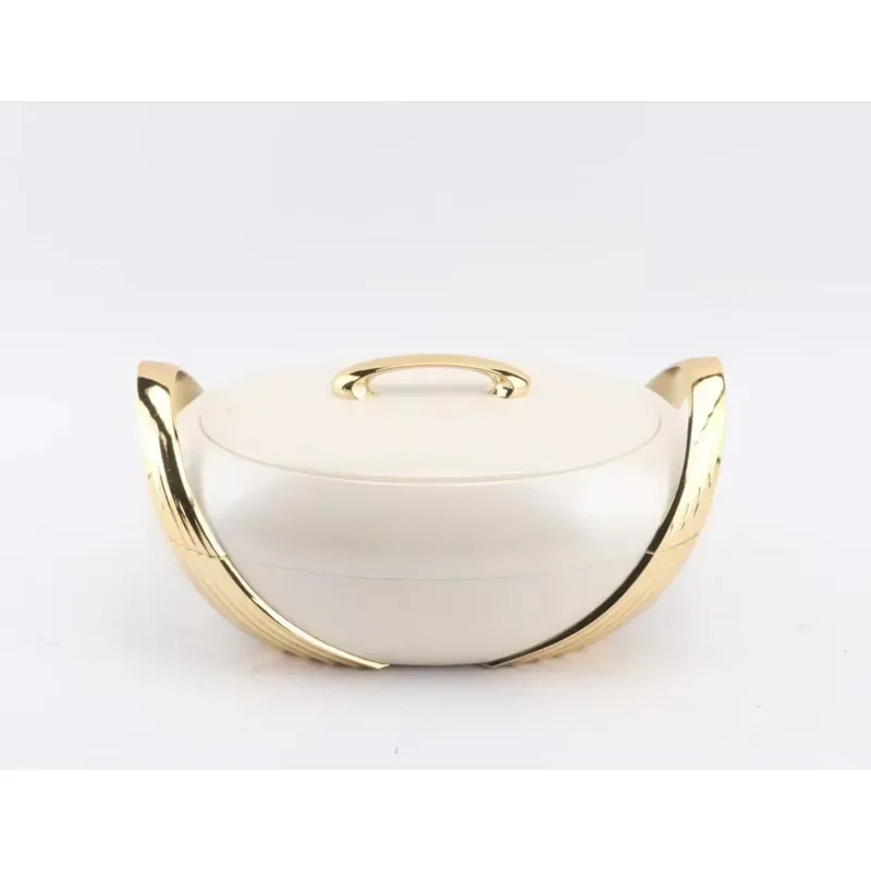 Durable Stainless Steel Food Warmer Set Thermal Insulation Casserole Hot Pot Gold Handle Arabian Ramadan Family Gathering