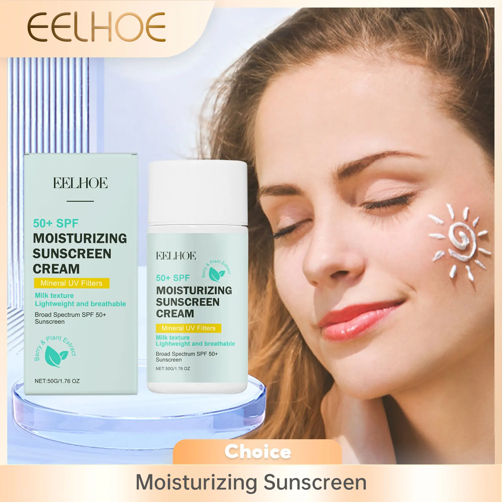 

Moisturizing Skin Sunscreen Cream Spf 50+ Sun Block Repair Sunburn Skin Refreshing Nourishing Facial Contour Sun Cream for Face