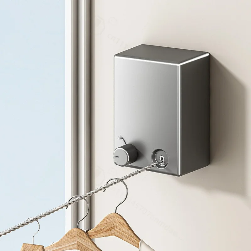 Retractable Invisible Clothesline Punch Free Clothes Hanging Rope Indoor Balcony Bathroom Telescopic Laundry Drying Rack