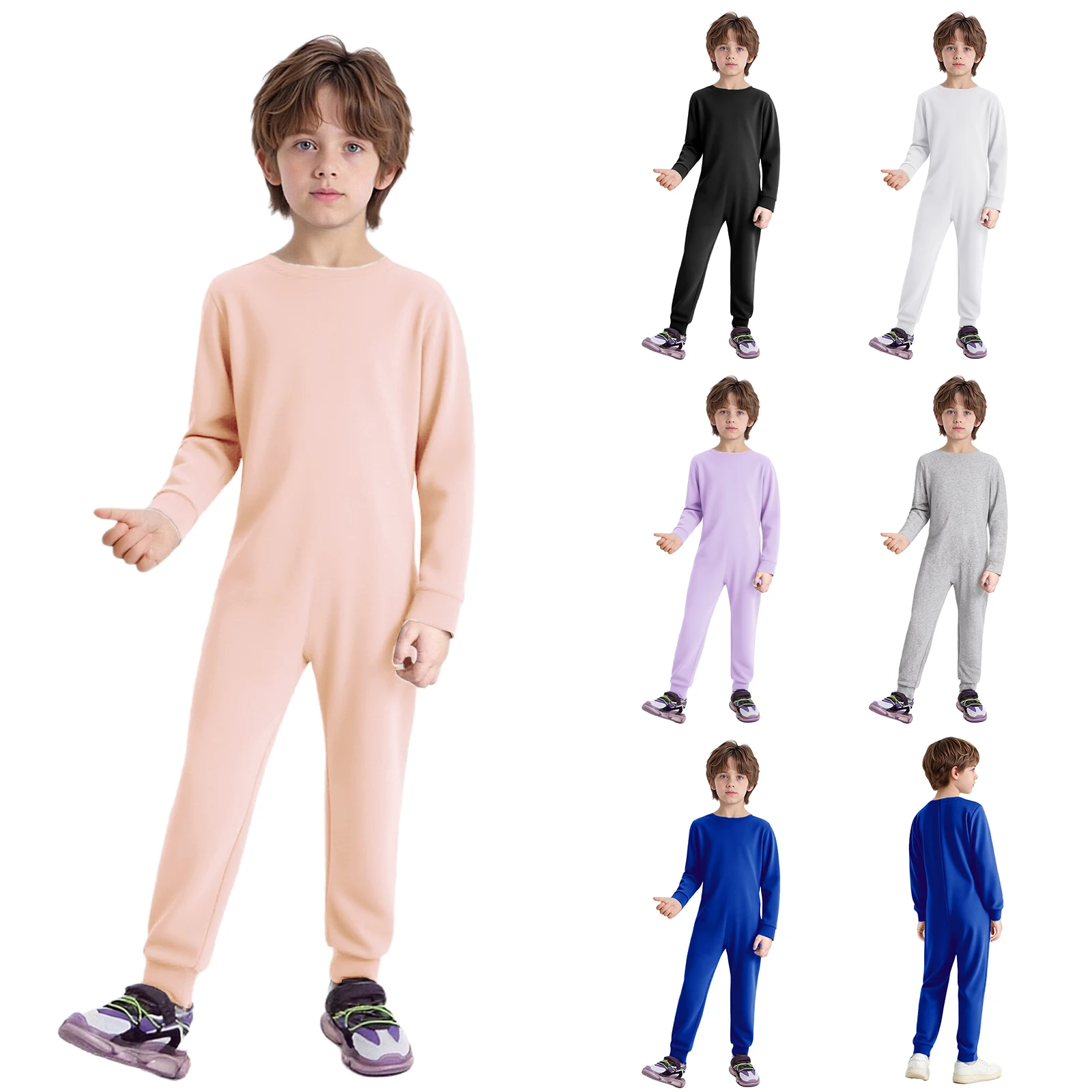 아동 특수 필요 아동용 특수 디자인 긴 소매 면 점프수트 로퍼, 쉬운 자가 착용을 위한 특수 디자인