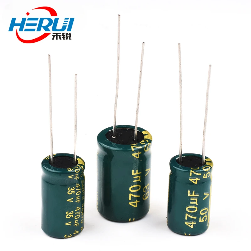 High frequency and low resistance in-line aluminum electrolytic capacitor 470UF 6.3/10/16/25/35/50V SMD