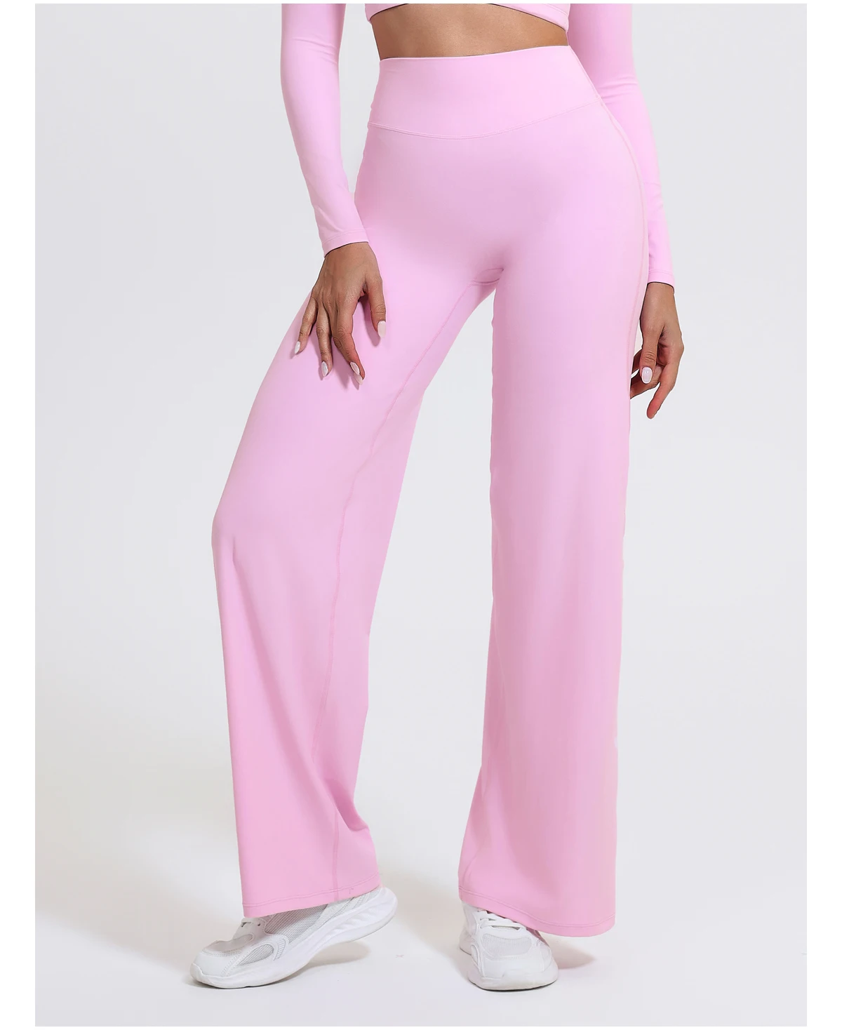 Hearuisavy Damen-Sporthose mit geradem Bein, Fitnessstudio-Bekleidung, nacktes Gefühl, Kompression, weites Bein, Yoga-Leggings, Pilates, Fitness-Strumpfhose – Detail 11