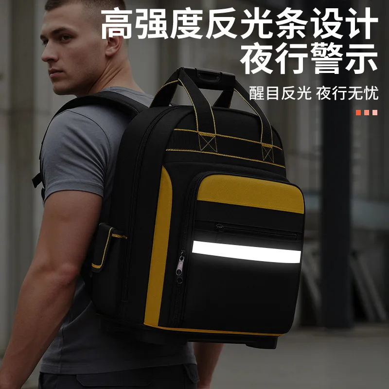 SJ7 Backpack Oxford Cloth Kit Thickened Wear-resistant Large Capacity Multi-Pocket Tool Backpack 35 * 20.5 * 43cm