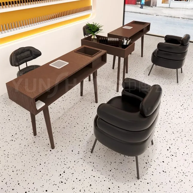 

Factory - Made Nail Salon Desk and Chair Combo with Japanese Style Vacuum and Nail Oven Lamp Socket