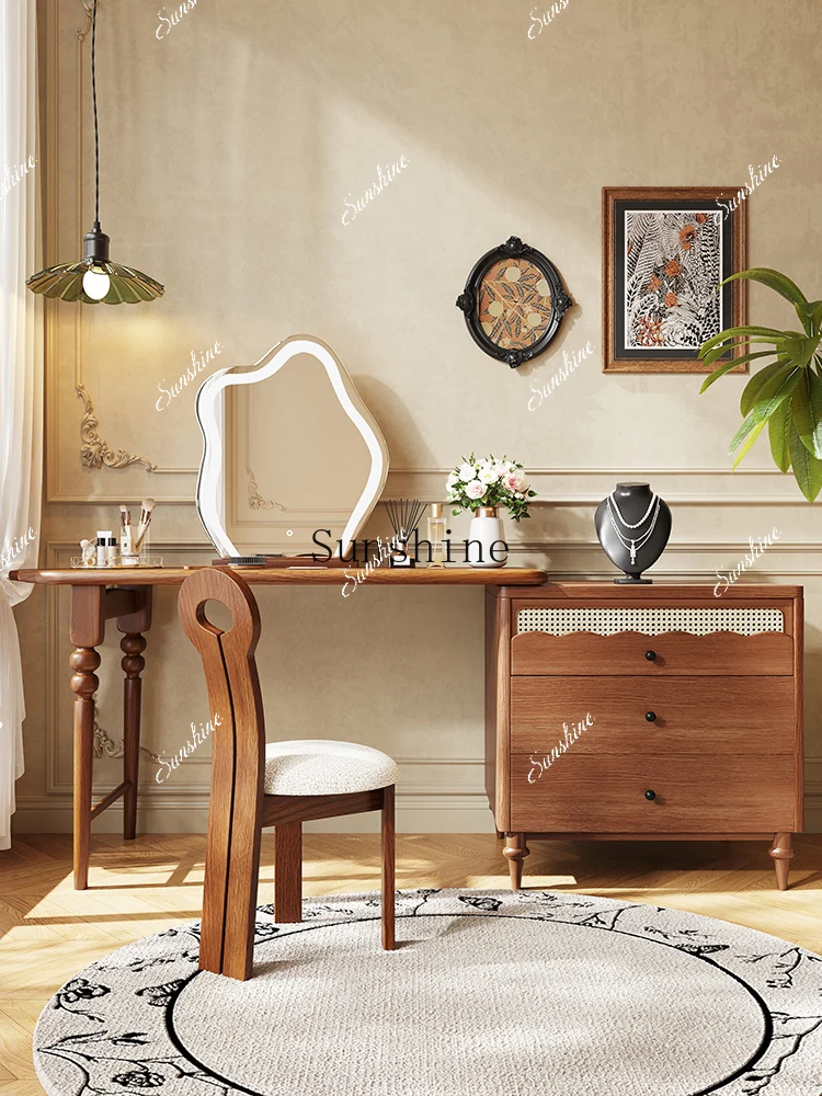 

French retro solid wood dresser storage cabinet integrated chest cabinet FT