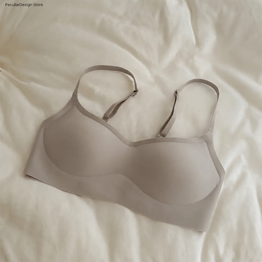 Seamless Low-necked Bra Close-fitting Push Up Square-cut Collar Bralette Adjustable Gathered Breasts