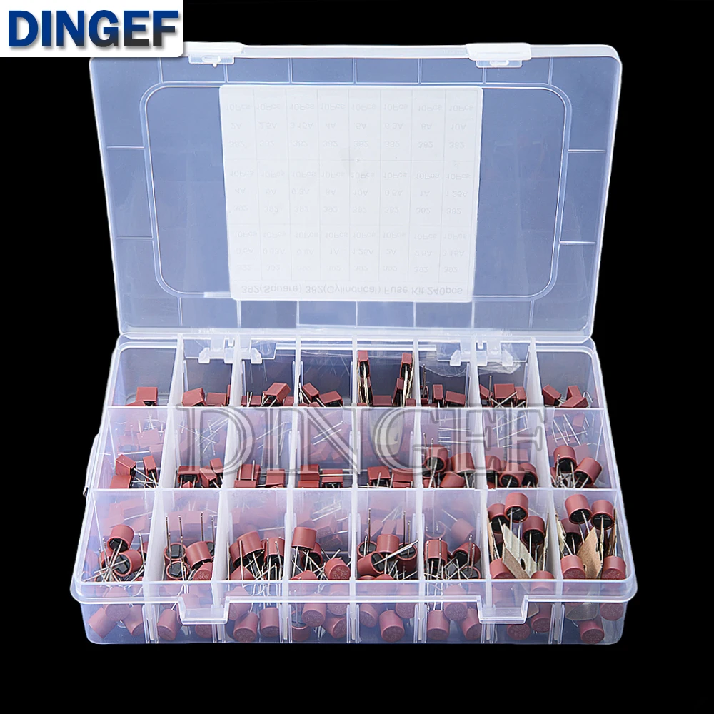 240pcs 392 Square Fuse 382 Round Fuse DIY Kit 0.5A/0.63A/0.8A/1A/1.25A/2A/2.5A/3.15A/4A/5A/6.3A/8A/10A Fuses For LCD TV Power