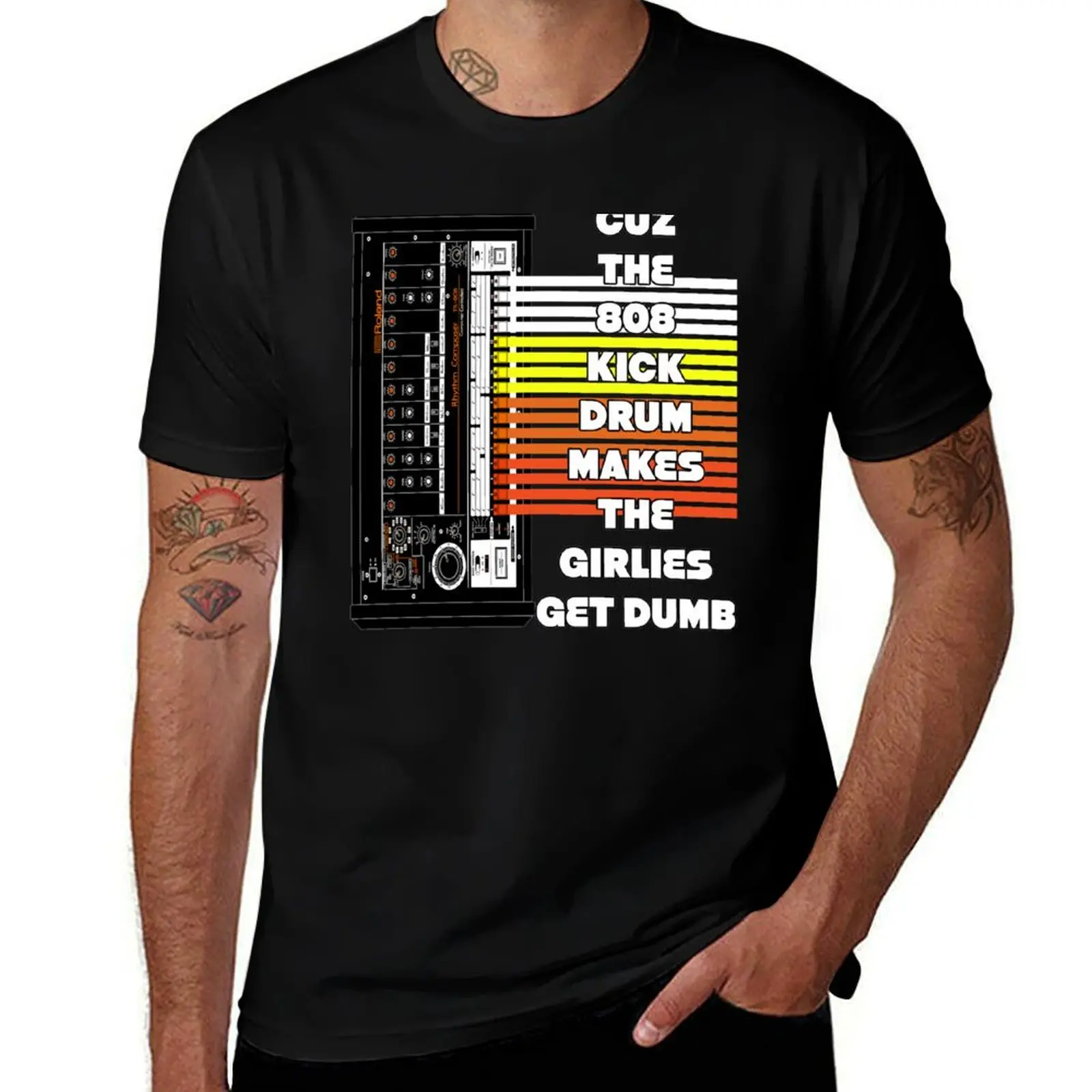 

graphic slim 808 t t for quality high shirts T-Shirt vintage cotton man man man for shirts KICK shirt t fit DRUM