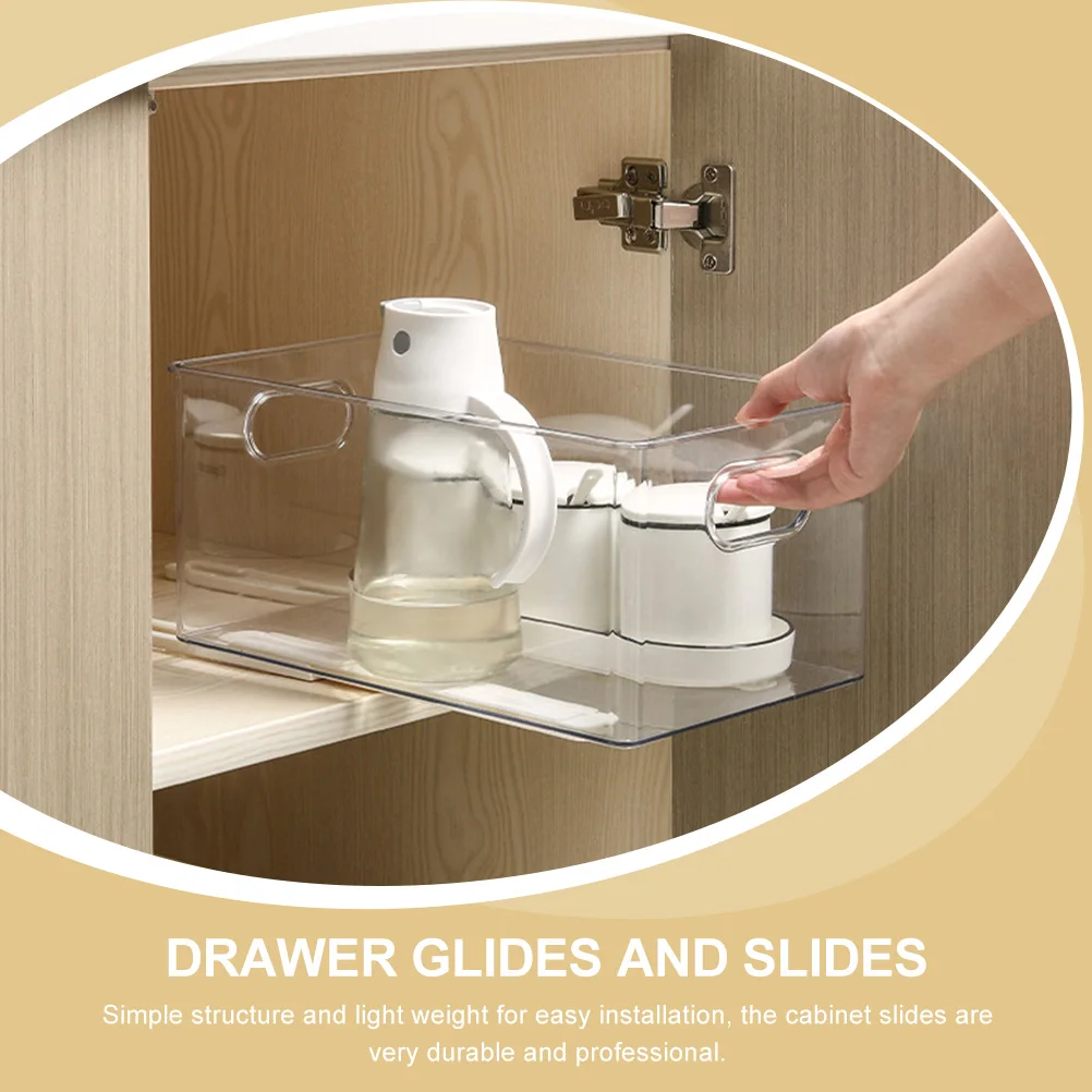 

4pcs Drawer Slides Smooth Surface Cabinet Furniture Bottom Mount Glides Track Guides Hips Durable Professional Hidden Doors
