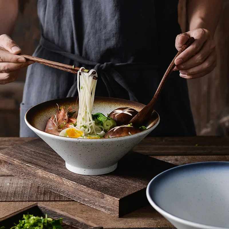 LingAo - Cubiertos creativos de cerámica, tazón de sopa, ensaladera