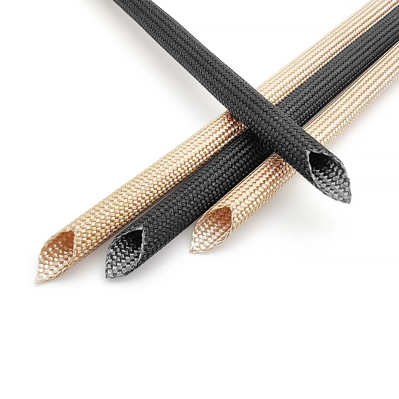 5M ID 4mm Braided Fiberglass Sleeve Chemical Glass Fiber Soft Tube 800 Deg.C High Temperature Insulated Protect Cable Sleeving