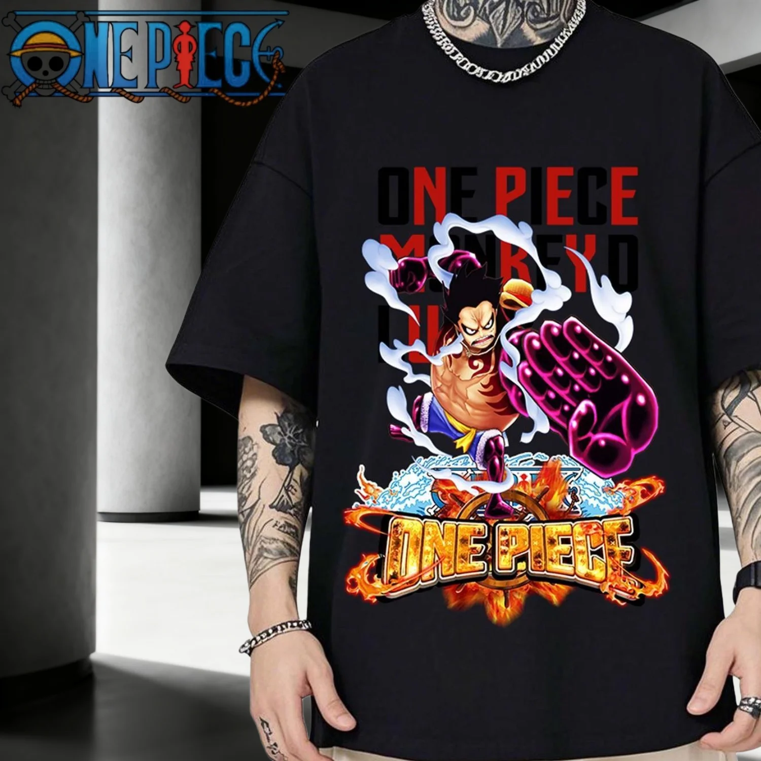 

Спортивная одежда с цельным узором в стиле аниме, лето 2025, мужская и женская уличная одежда, очень большая повседневная хлопковая футболка