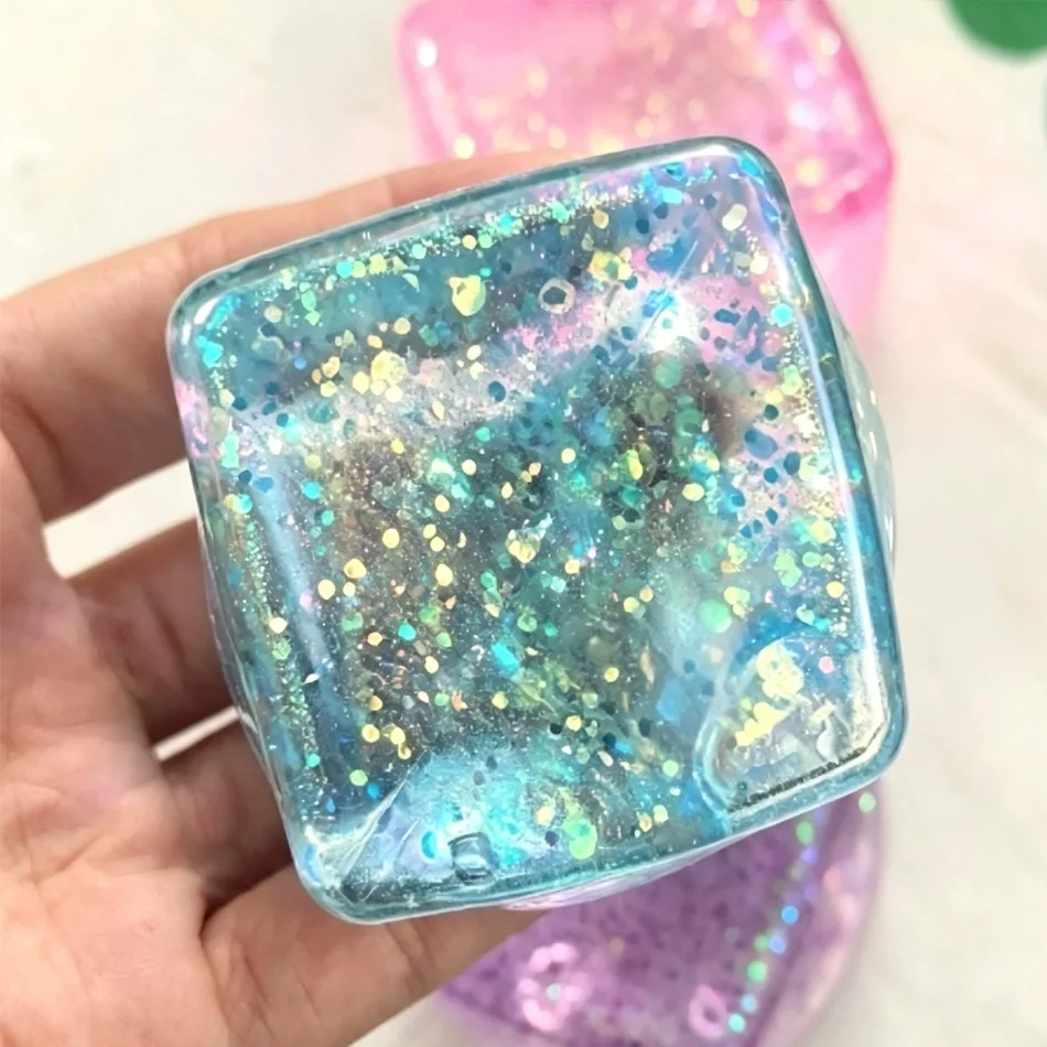 5CM Ice‑Cube Shaped Fidget Toy Square Maltose Stress Relief Ball Squishy Squeeze Anxiety Sensory Fidget Toys for Adults