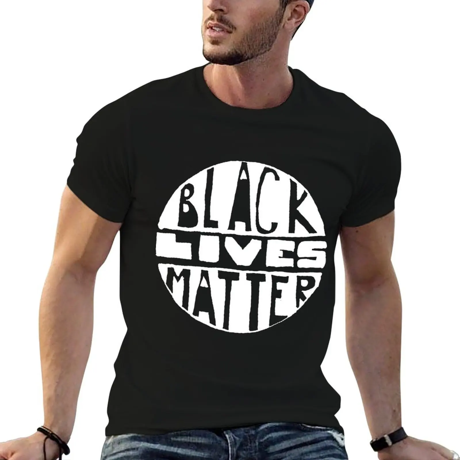 Black Lives Matter - Filled Black Background T-Shirt quick-drying tees men workout shirt