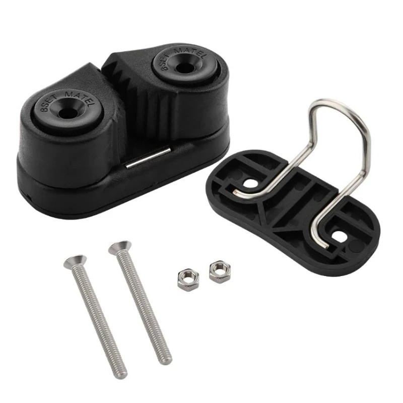 1/2pcs Cam Matic Cleats with Leading Ring for Boat Kayak Pilates Equipment Fast Entry Black Nylon fit Line 3-12mm Diameter