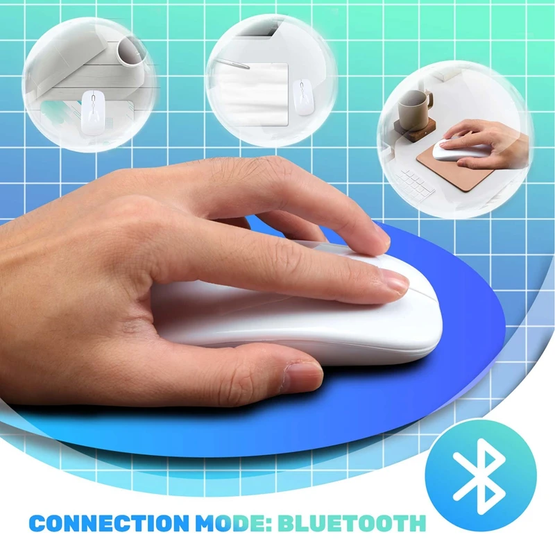 AT14 Rechargeable Wireless Bluetooth Mouse For Apple  Air Pro Retina 11 12 13 15 16 Mac Book Laptop Wireless Mouse