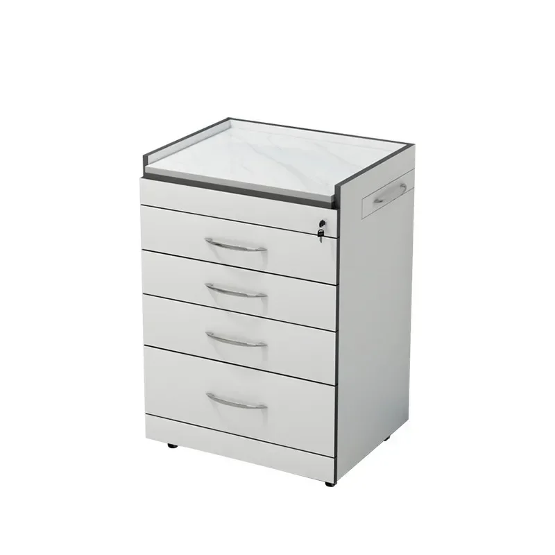 Wooden four-pump mobile cabinet mouth sweep mobile cabinet with side-pull table