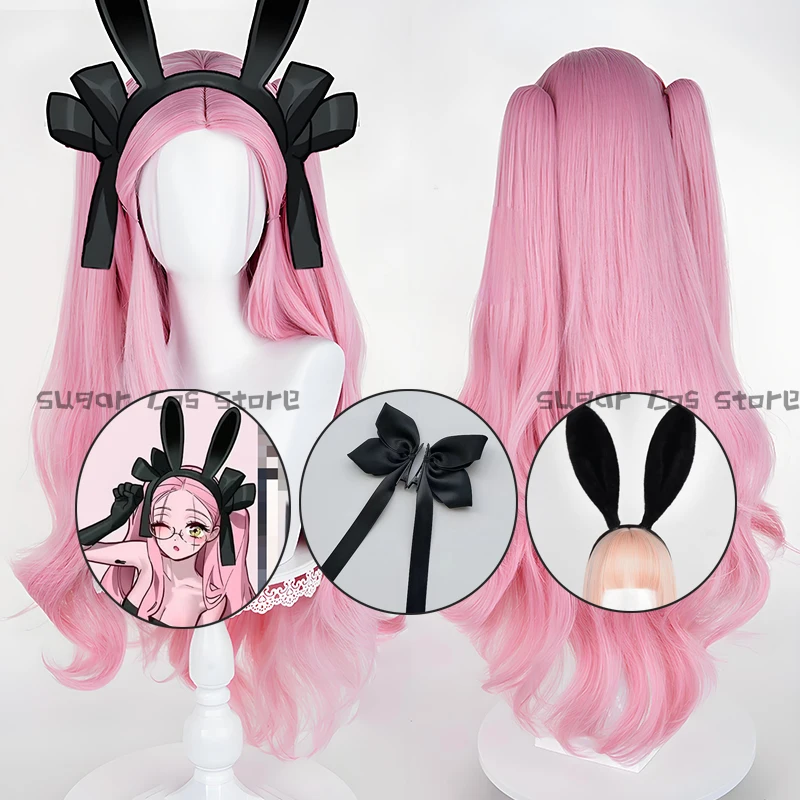 Anime Alien Stage Mizi 3th Anniversary Cosplay Perücke 88 cm Rosa Kaninchen Café Dessert Mizi Hitzebeständiges Kunsthaar Halloween