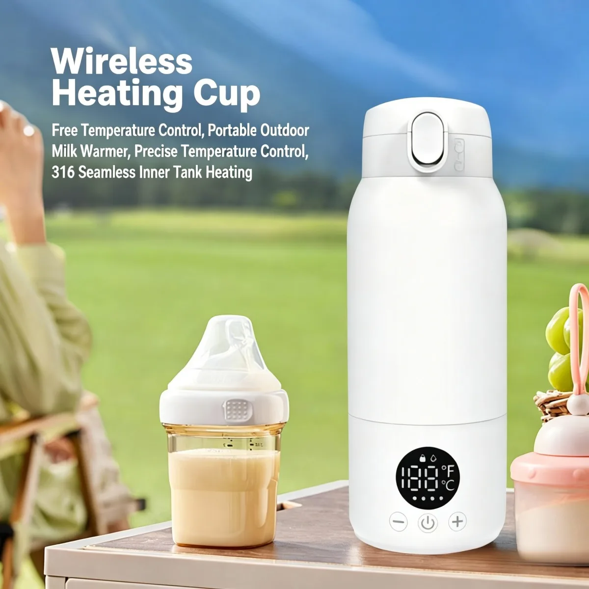 

Portable Baby Milk Bottles Warmer 500ML Hot Water Bottle Heated for Newborn Travel 316L Stainless Steel Kids Thermos & Heater
