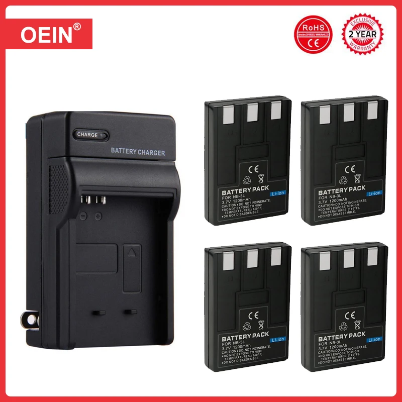 NB-3L NB3L Battery and Charger for Canon Powershot SD550 SD500 SD110 SD100 SD10 Digital IXUS 700 750 i5 Digital 30 600 D20 D30