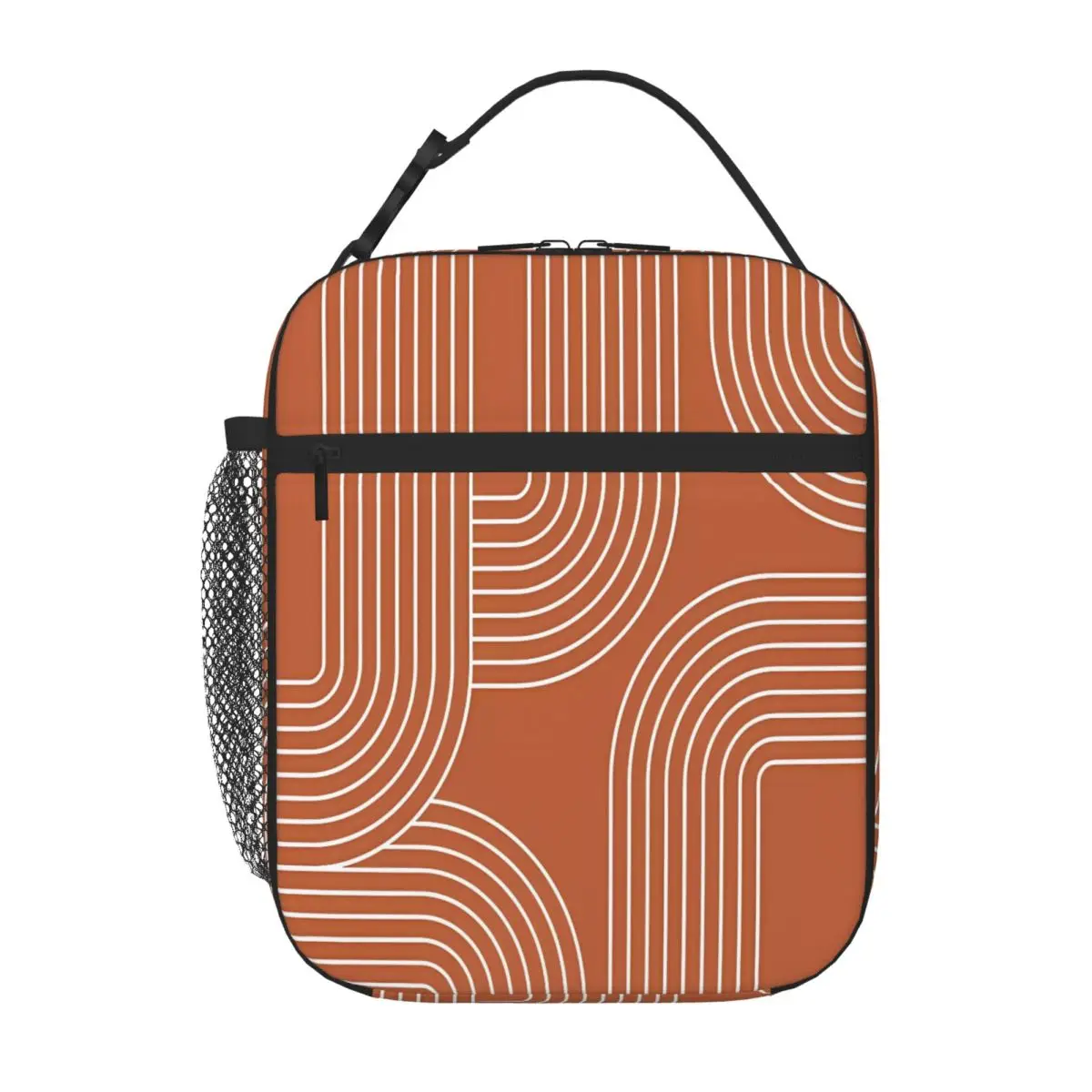 Bestselling Mid Century Line Art - Terracotta Polka Dot Cooler Lunch Bag Office Picnic Break Thermal Lunch Bag
