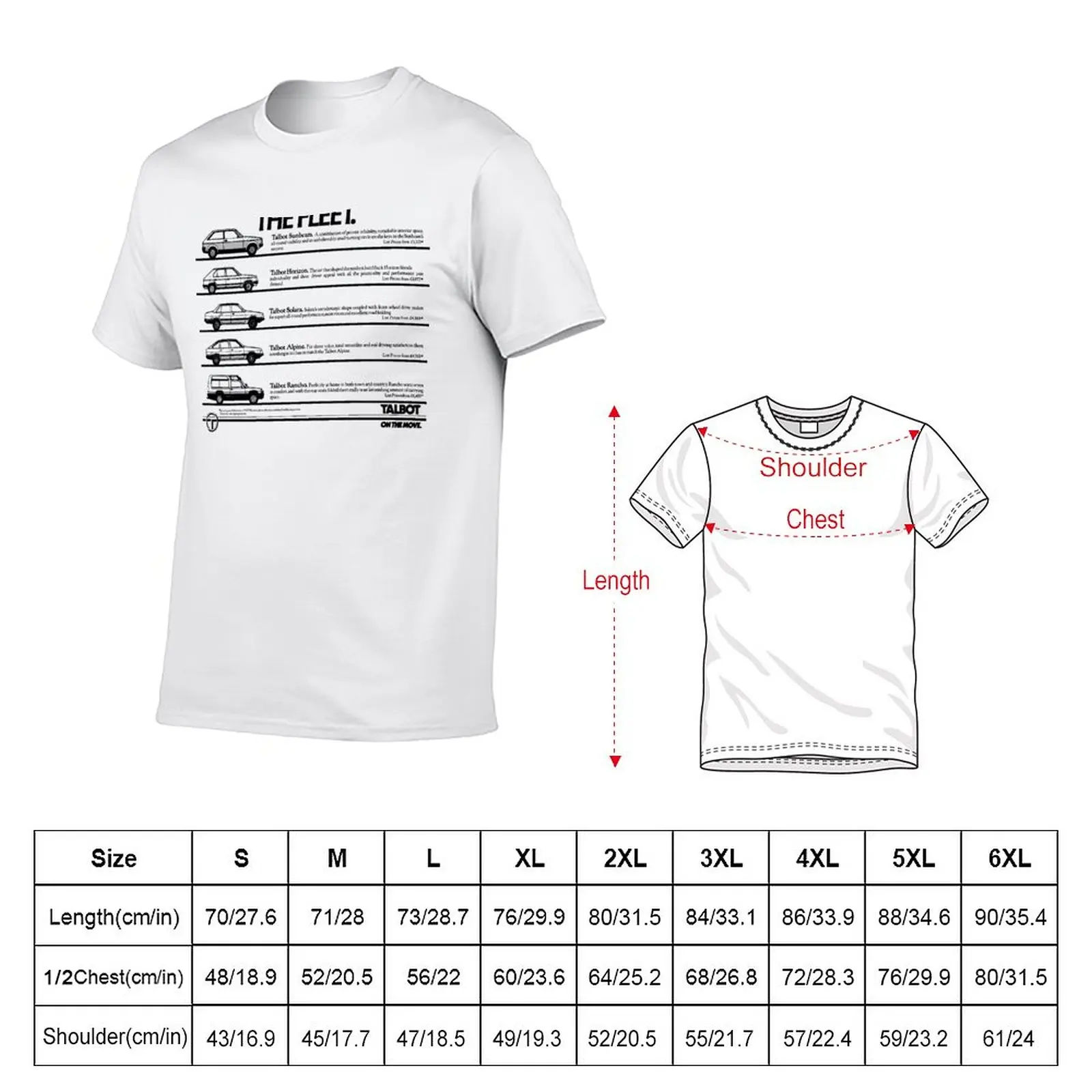 New TALBOT CARS RANGE - 1980s T-Shirt heavyweight t shirts korean fashion quick-drying t-shirt graphic t shirts men t shirt